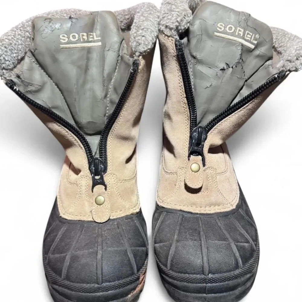 Sorel Ellesmere II Snow Boots Women’s 10 Waterproof Winter Duck Boots Beige